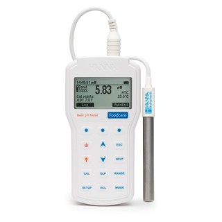 Metre portatif pH pro etanche special biere  avec electrode pH  connecteur Quick DIN  cable 1 m